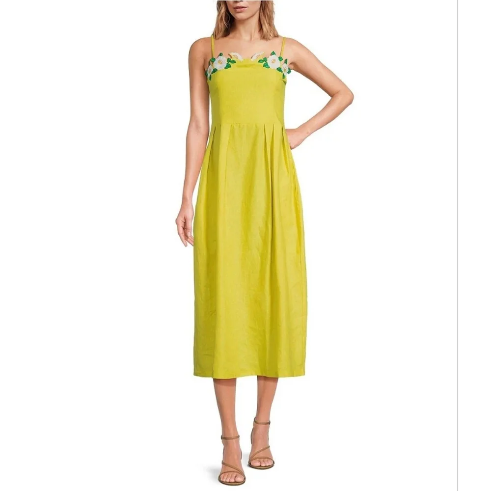 Fanm Mon Citron White Full Bloom Rose Embroidered Size XL - Picture 7 of 16